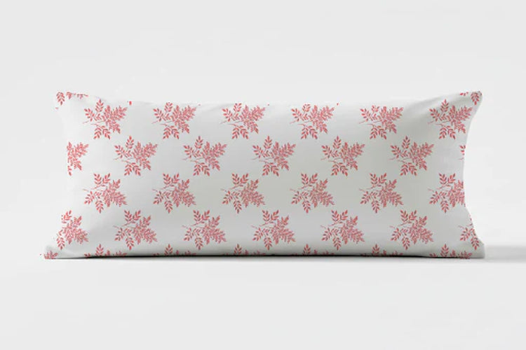 Delicate Leaf Seamless Pattern Lumbar Pillow Cover