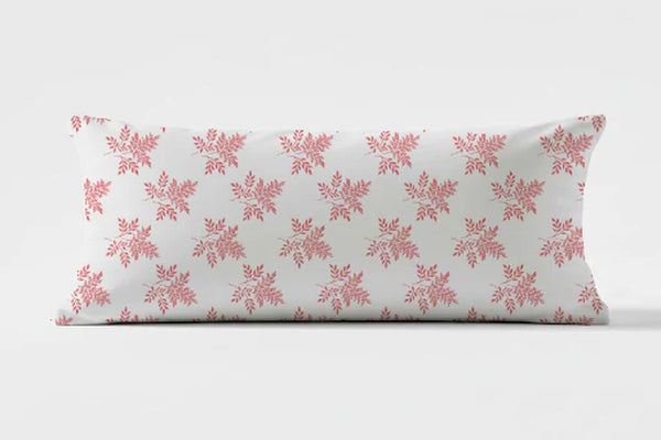 Delicate Leaf Seamless Pattern Lumbar Pillow Cover