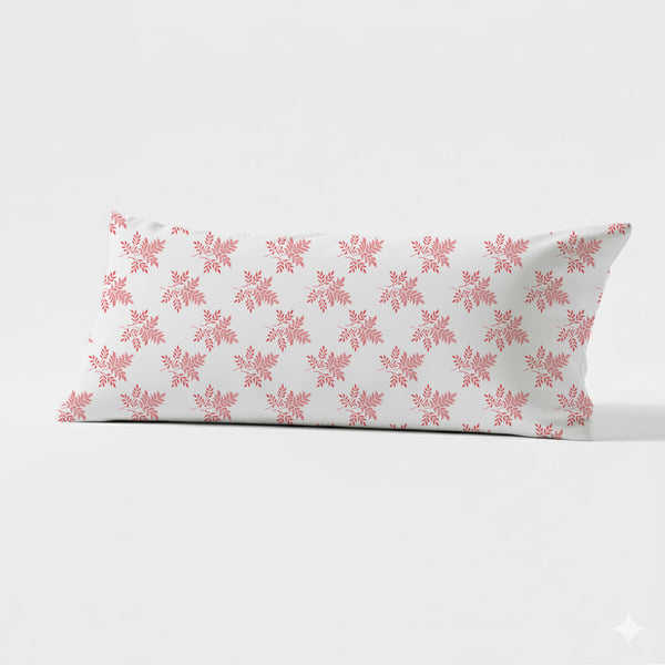 Delicate Leaf Seamless Pattern Lumbar Pillow Cover