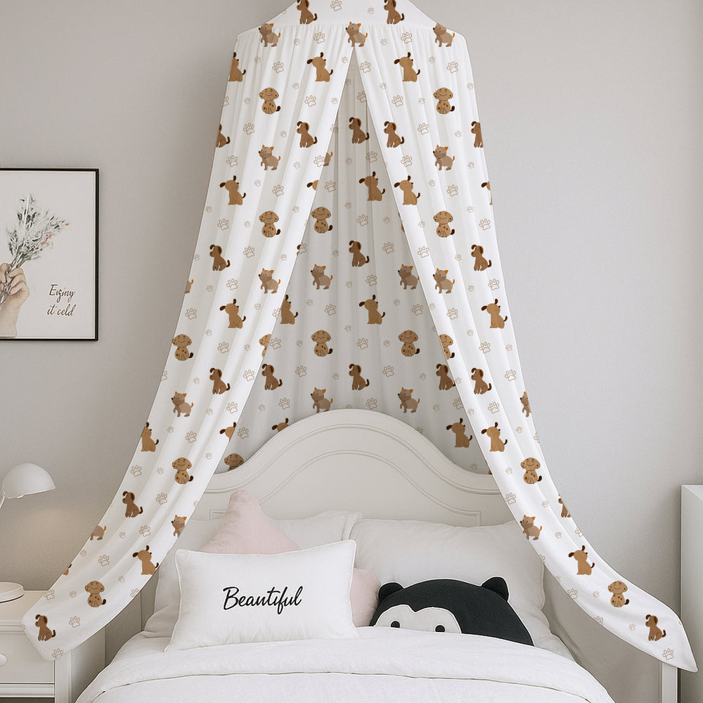 Cute Dog Paw Printed Canopy