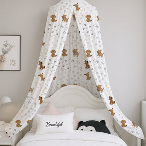 Cute Dogs Paw Bones Printed Canopy