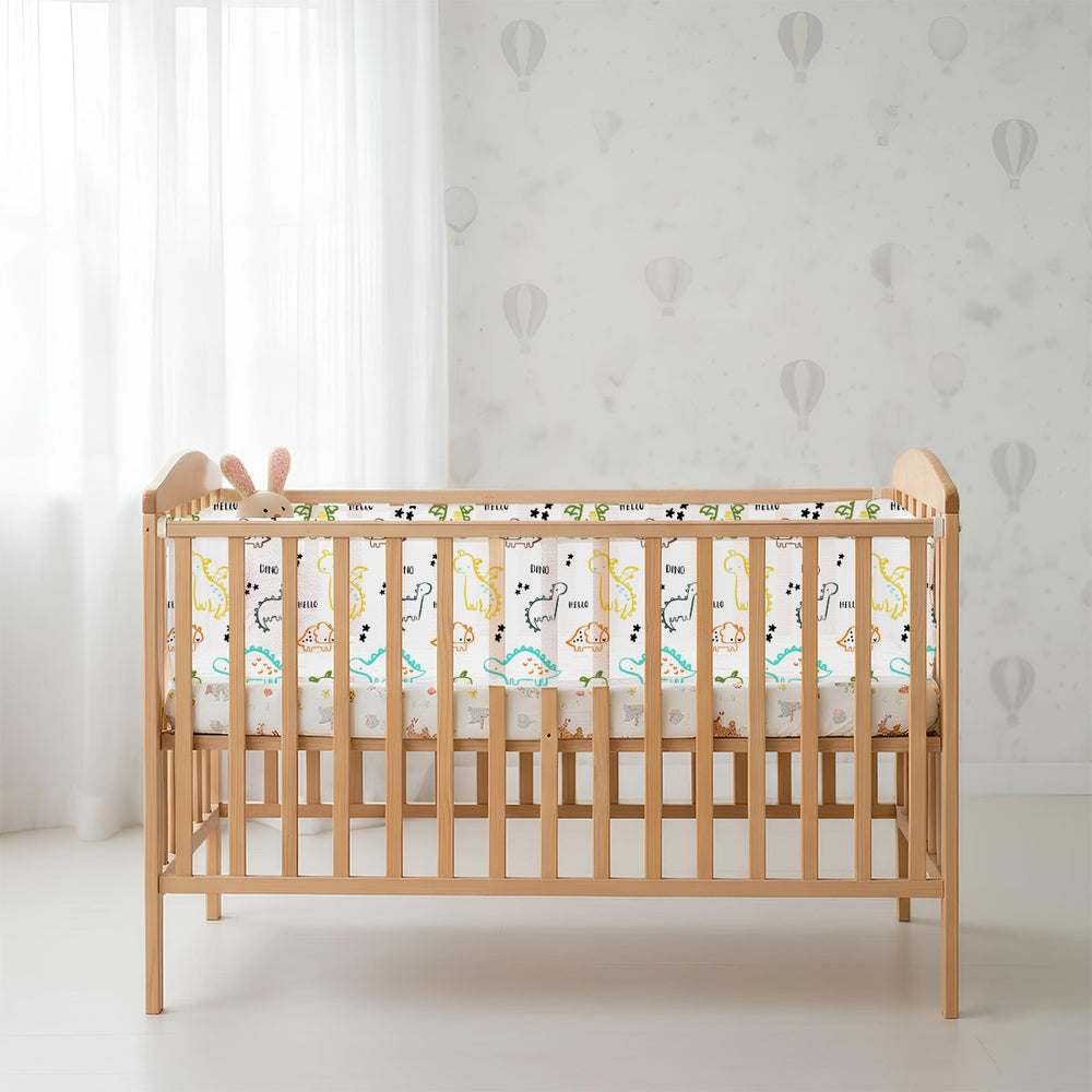 Dinos Themed Mesh Crib Liner