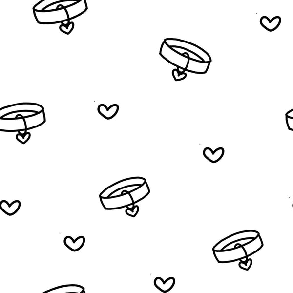 Dog Heart Collar Ring Printed Canopy