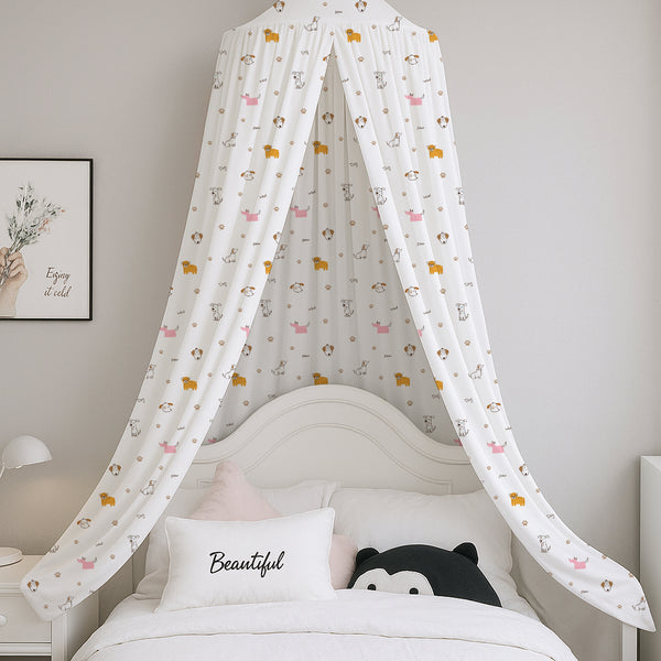 Dog Paw Woof Printed Canopy