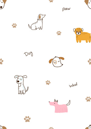 Dog Paw Woof Printed Canopy