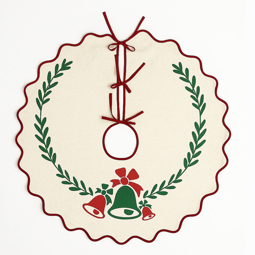 Bell Design Scallop Christmas Tree Skirt