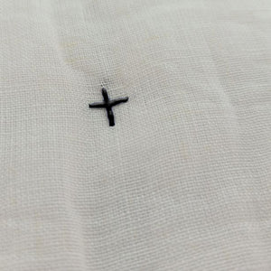 Plus-Stitch Linen Bed Coverlet