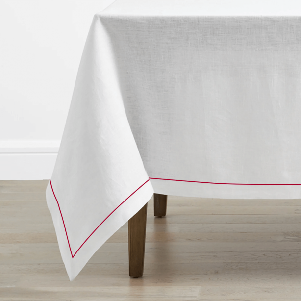 Linen Tablecloth with contrasted border main image 1