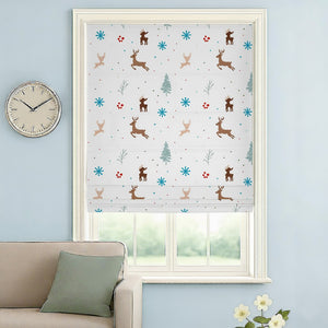 Christmas Elements Pattern Roman Shades