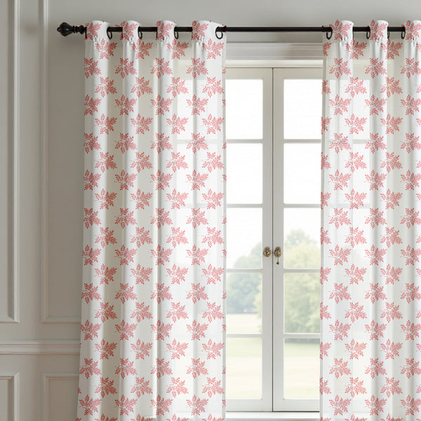 Delicate Leaf Seamless Pattern Curtain (Set of 2)