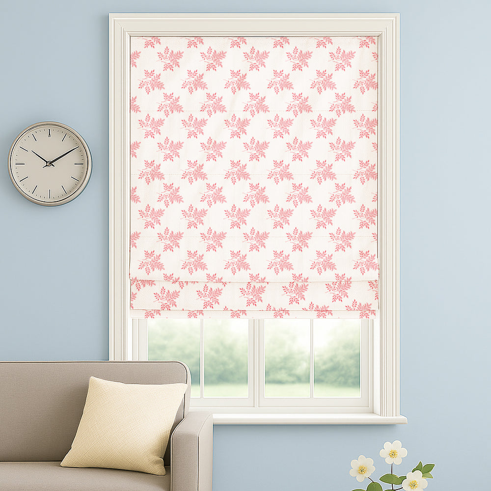Delicate Leaf Seamless Pattern Roman Shade