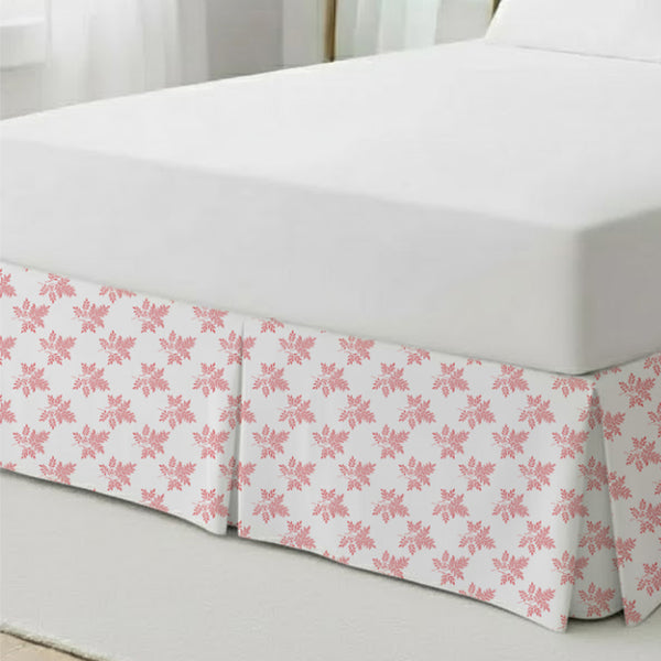 Delicate Leaf Seamless Pattern Tailored Bed Skirt