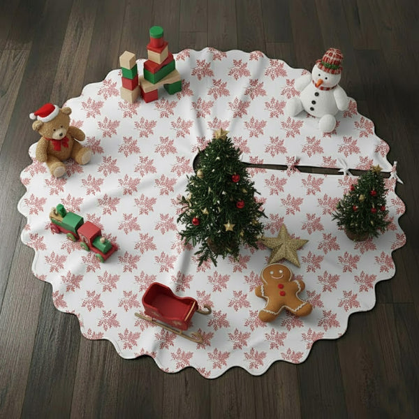 Delicate Leaf Seamless Pattern Christmas Tree Skirt