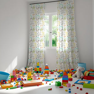 Dinos Themed Baby Room Curtain