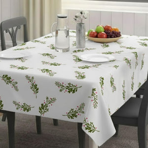 Leaf & Berry Pattern Table Cover - Water resistance