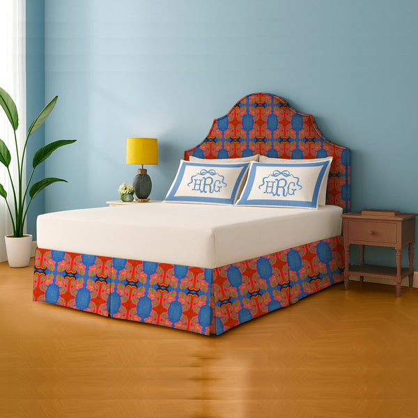 Symmetric Butterfly Watercolor Bed Skirt
