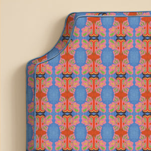 Symmetric Butterfly Watercolor Bed Headboard
