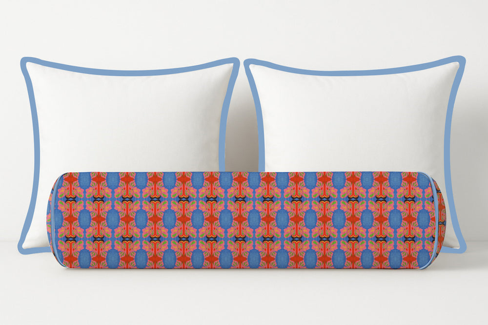 Symmetric Butterfly Watercolor Bolster Pillow Cover