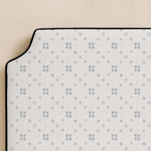 Pale Blue Snowflake Pattern Printed Headboard