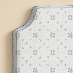 Pale Blue Snowflake Pattern Printed Headboard