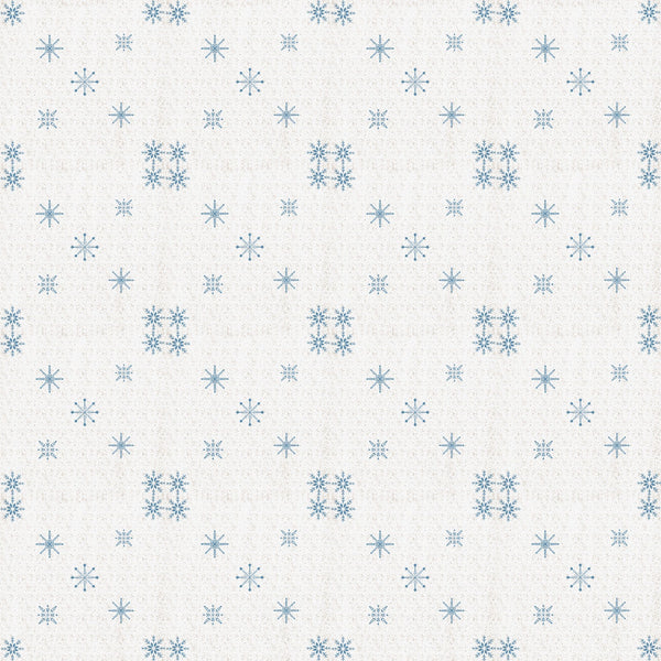 Pale Blue Snowflake Pattern Printed Chair Cover