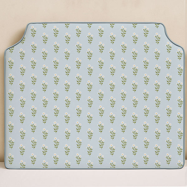 Vintage Blue Ditsy Floral Printed Headboard