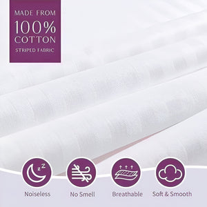 400TC Sateen Cotton Stripe Zippered Pillowcases (Set Of 2)