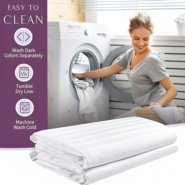400TC Sateen Cotton Stripe Zippered Pillowcases (Set Of 2)