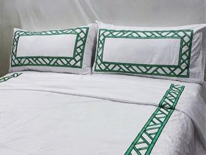 Bamboo Pattern Embroidered Duvet Cover Set