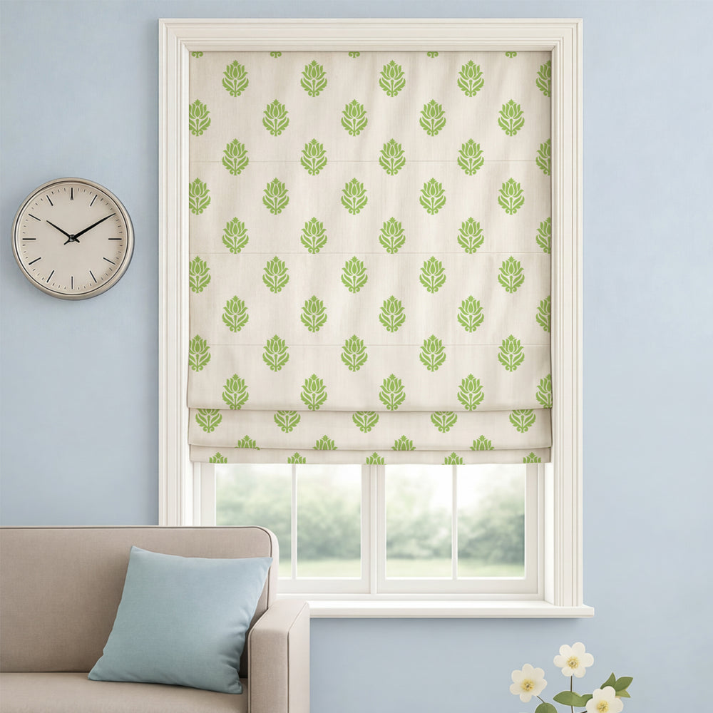 Heritage Leaf Bench Roman Shades