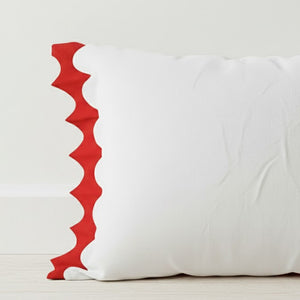 Reverse Scalloped Applique Embroidery Cotton Pillowcases (Set Of 2)