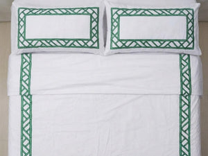 Bamboo Pattern Embroidered Duvet Cover Set