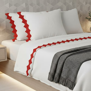 Reverse Scalloped Applique Embroidery Cotton Pillowcases (Set Of 2)