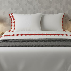 Reverse Scalloped Applique Embroidery Cotton Pillowcases (Set Of 2)