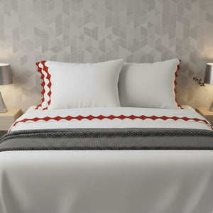 Reverse Scalloped Applique Embroidery Cotton Sheet set