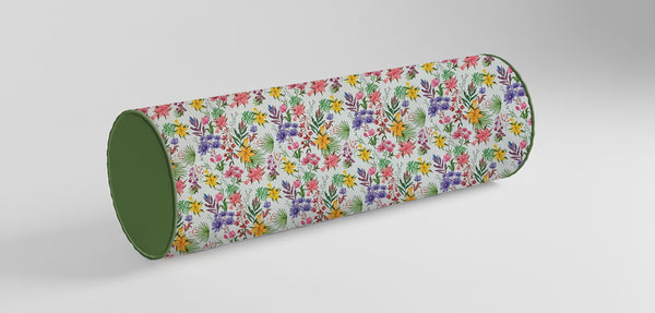 Floral Bunch Bolster Pillow Cover with Piping