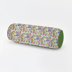 Floral Bunch Bolster Pillow Cover with Piping