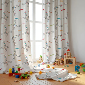 Crossword Classroom Themed Baby Room Curtain
