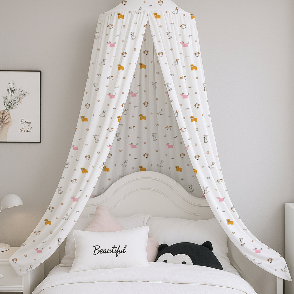 Dog Paw Woof Printed Canopy