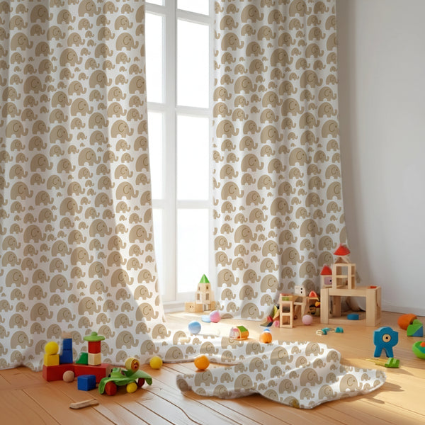 Elephant Themed Baby Room Curtain