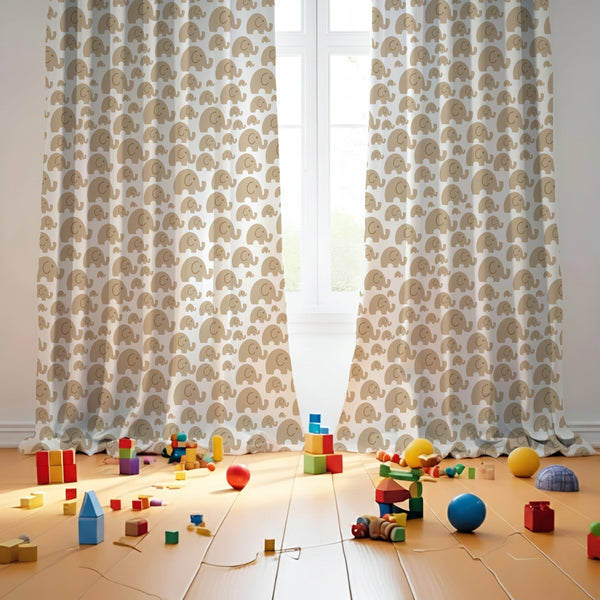 Elephant Themed Baby Room Curtain