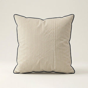 Luxury Striped Upholstered Euro Shams with Contrast Piping