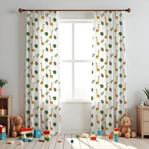 Giraffe Themed Baby Room Curtain