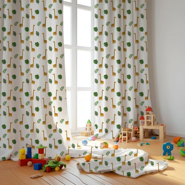 Giraffe Themed Baby Room Curtain