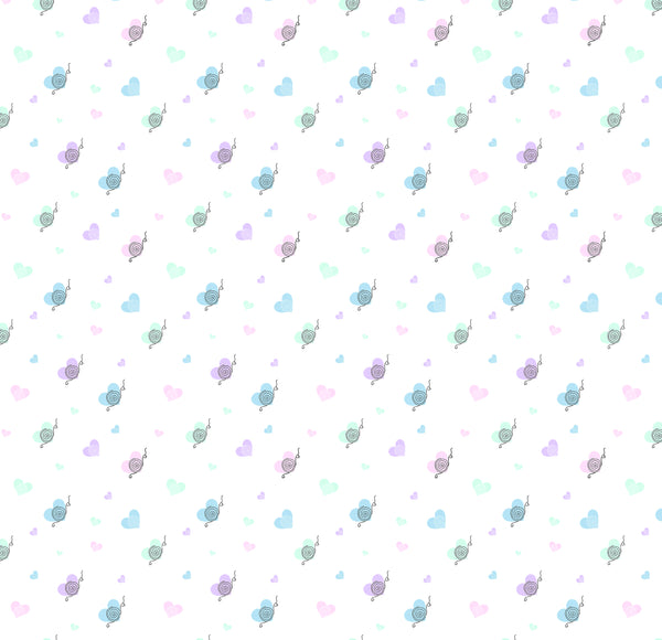 Heart and Snail Themed Baby Room Curtain