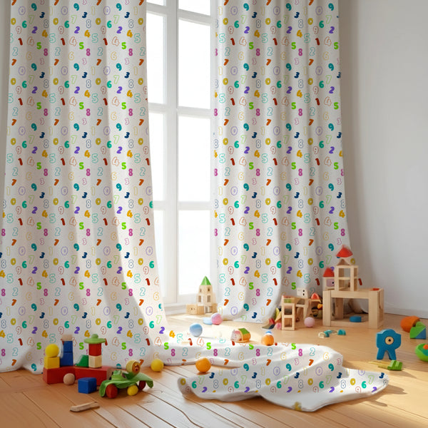 Numbers Themed Baby Room Curtain