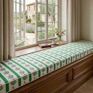 Lilium print custom bench cushion