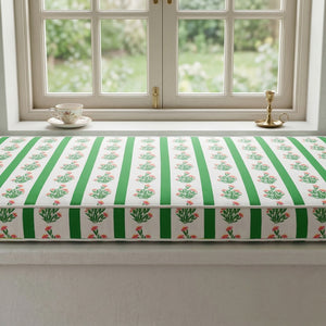 Lilium print custom bench cushion
