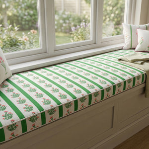 Lilium print custom bench cushion