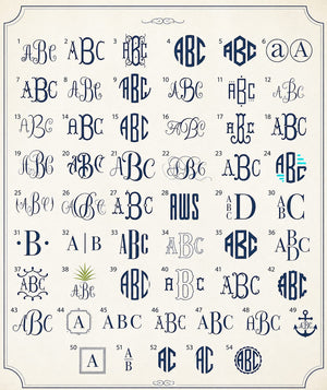 Monogram Chair Back Cover with Gingham Ties